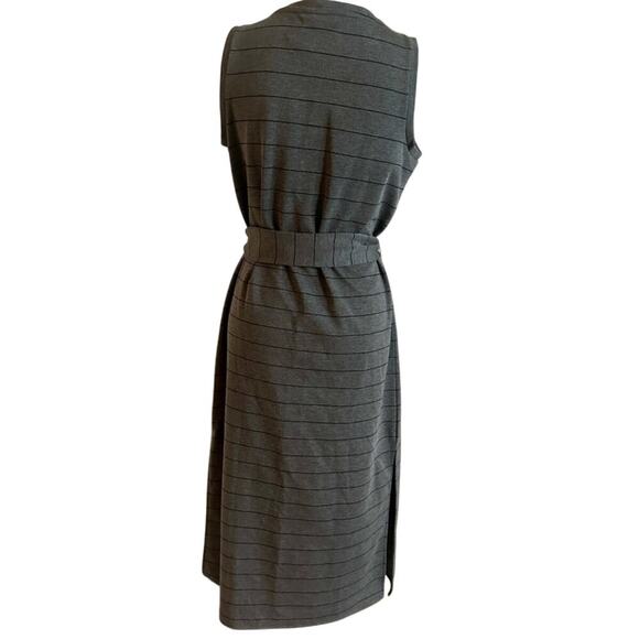Banana Republic GRAY&BLK STRIPS CLASSIC WORK CASUAL  MAXI DRESS SIZE M - Picture 2 of 4